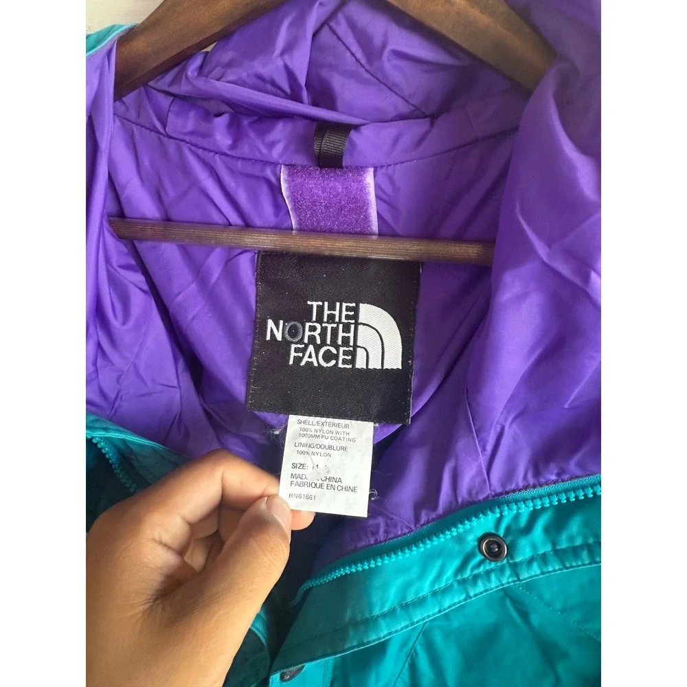 The North Face Vintage Mountain Jacket Teal Purple Colorblock Mens Medium Shell